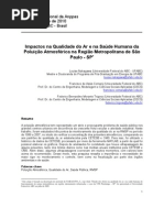 Impactos na Qualidade do Ar e na Saúde Humana da