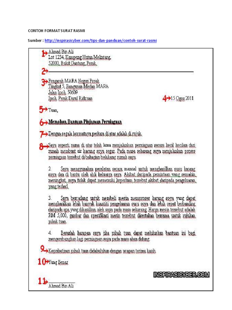  Contoh  Format  Surat  Rasmi