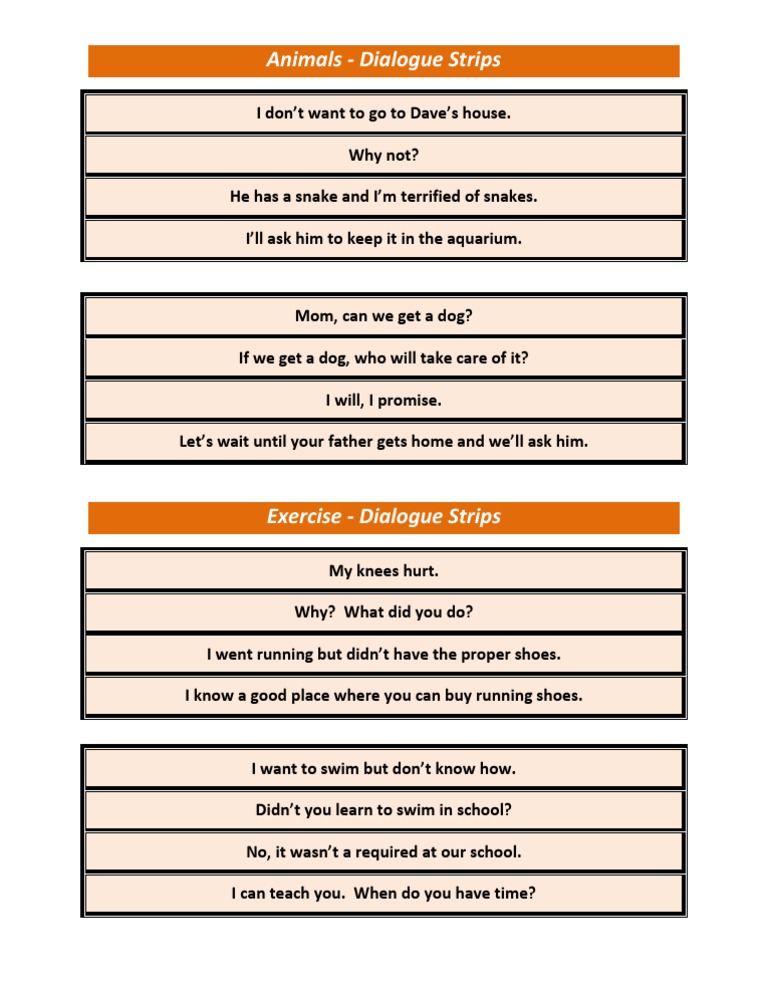 Everyday Dialogues for Kids | PDF