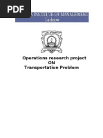 Download Operation research Project Transportation by Amit  SN14155770 doc pdf