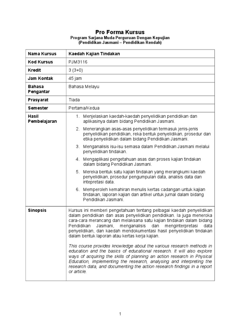 Pjm3116 Kajian Tindakan Pj Pdf