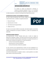 DISPOSICIONES ESPECIFICAS