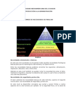 Deber de Introduccion A La Administración Maslow