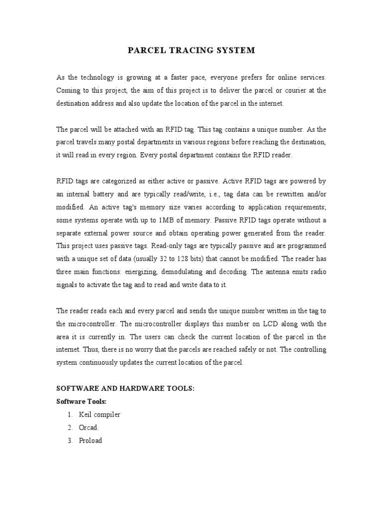 7.parcel Tracing System | PDF | Business