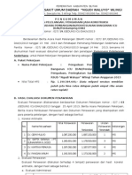 Pengumuman Pemenang Lelang ICU Fisik 2013