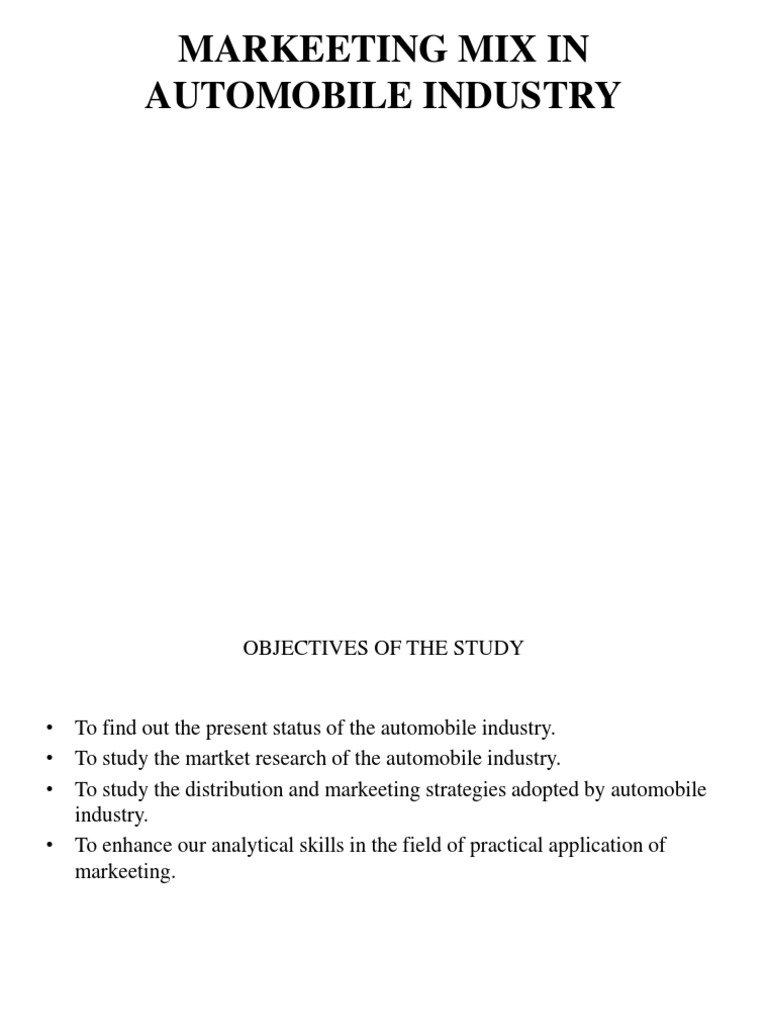 Analysis of the Automobile Industry Marketing Strategies and Market