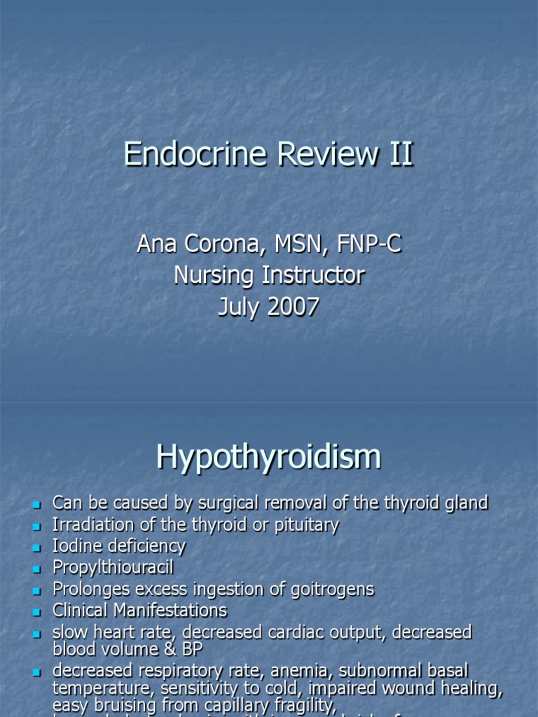 Endocrine Review II Revised | PDF
