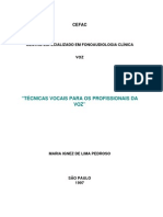 “TÉCNICAS VOCAIS PARA OS PROFISSIONAIS DA