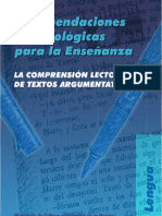 Comprensión de textos argumentativos