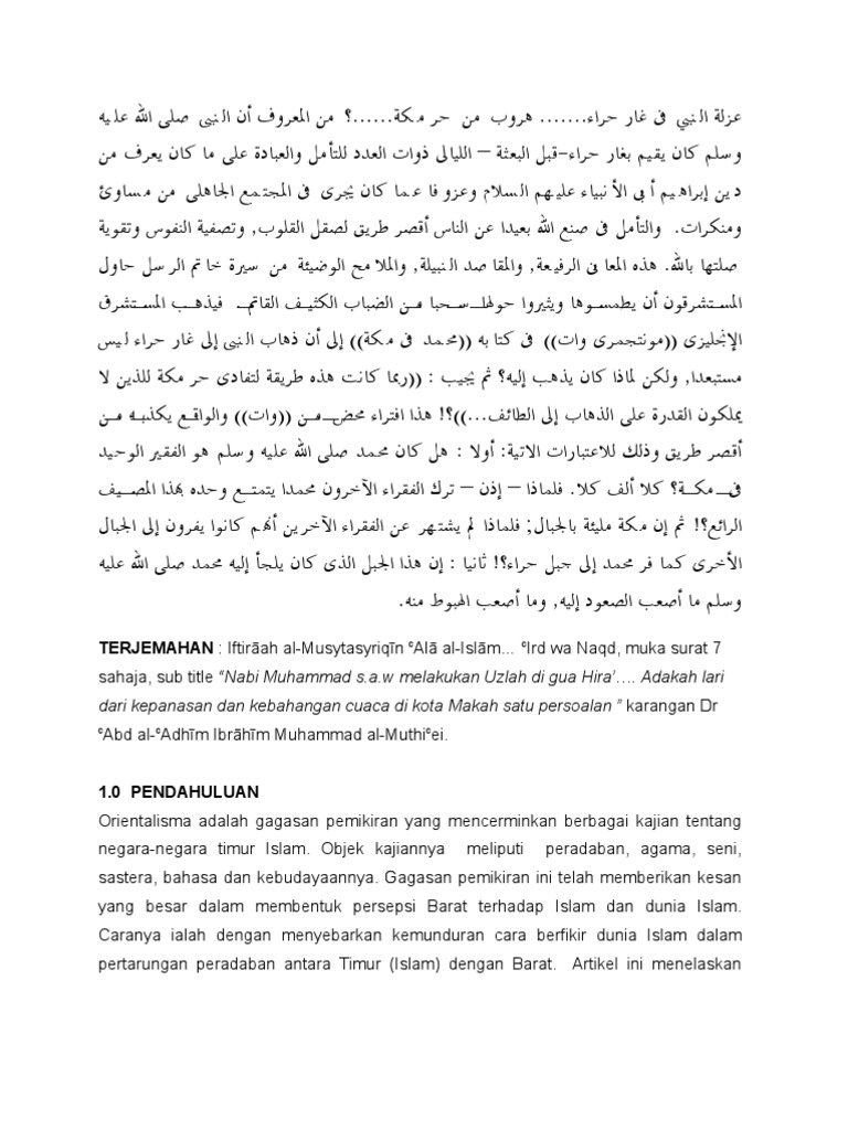 Uzlah Nabi Di Gua Hira Oriental Is Pdf
