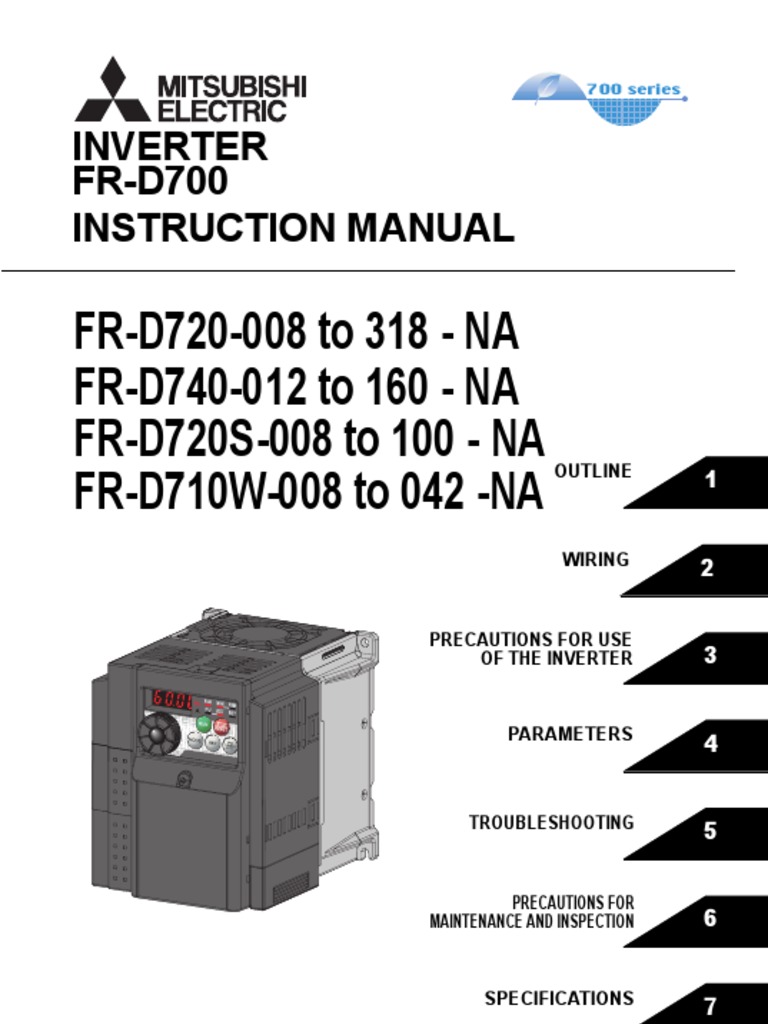 Mitsubishi D700 Variable Frequency Drive Instruction Manual
