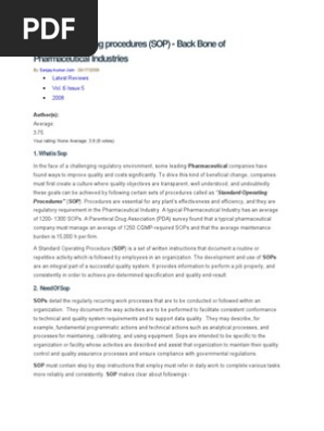 Standard Operating Procedures