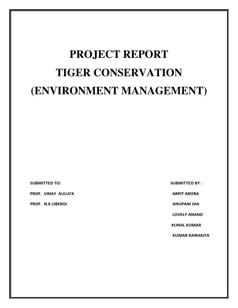 Project Report Tiger Conservation (Environment Management) | PDF