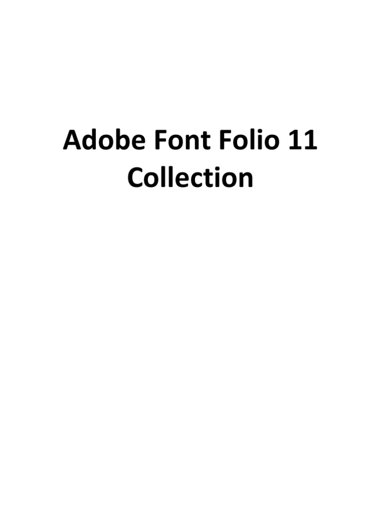 Adobe Font Folio 11 Collection Overview | PDF | Typefaces | Typography