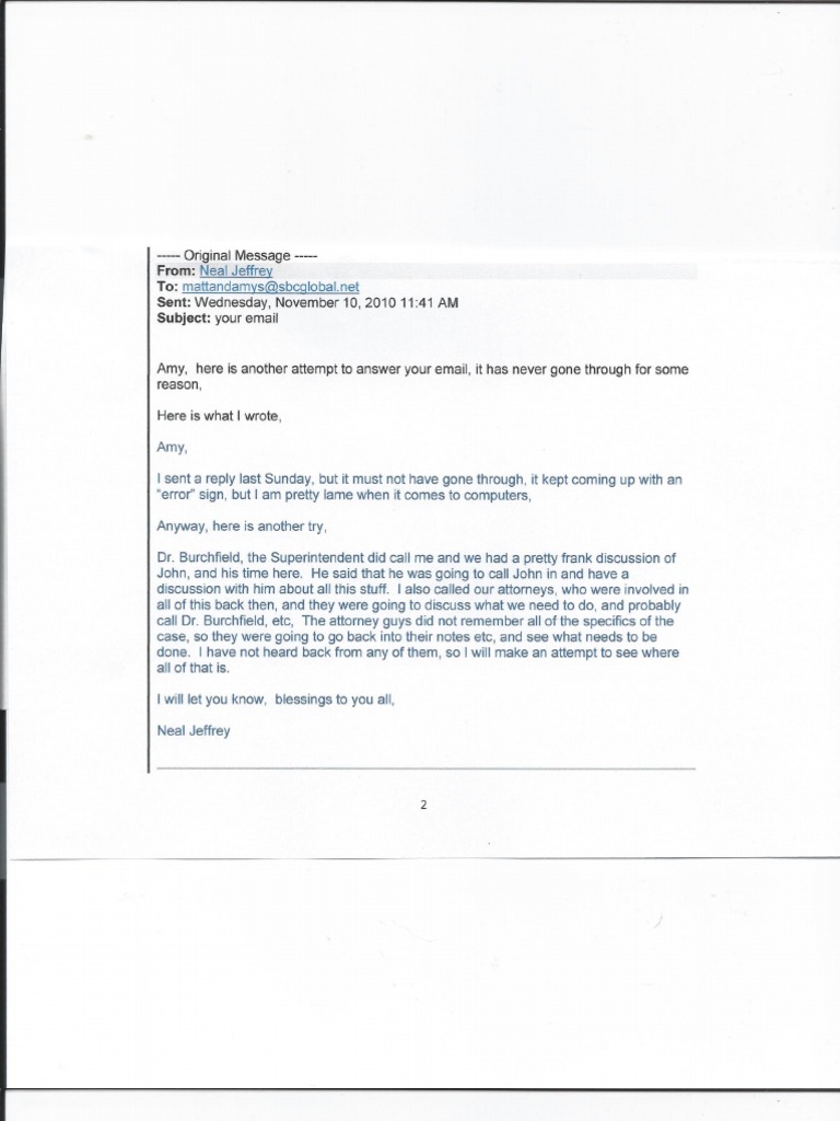 Emails From Neal Jeffrey, Associate Pastor at Prestonwood Baptist ...