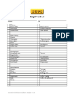 Hotel Banquet Check List Template