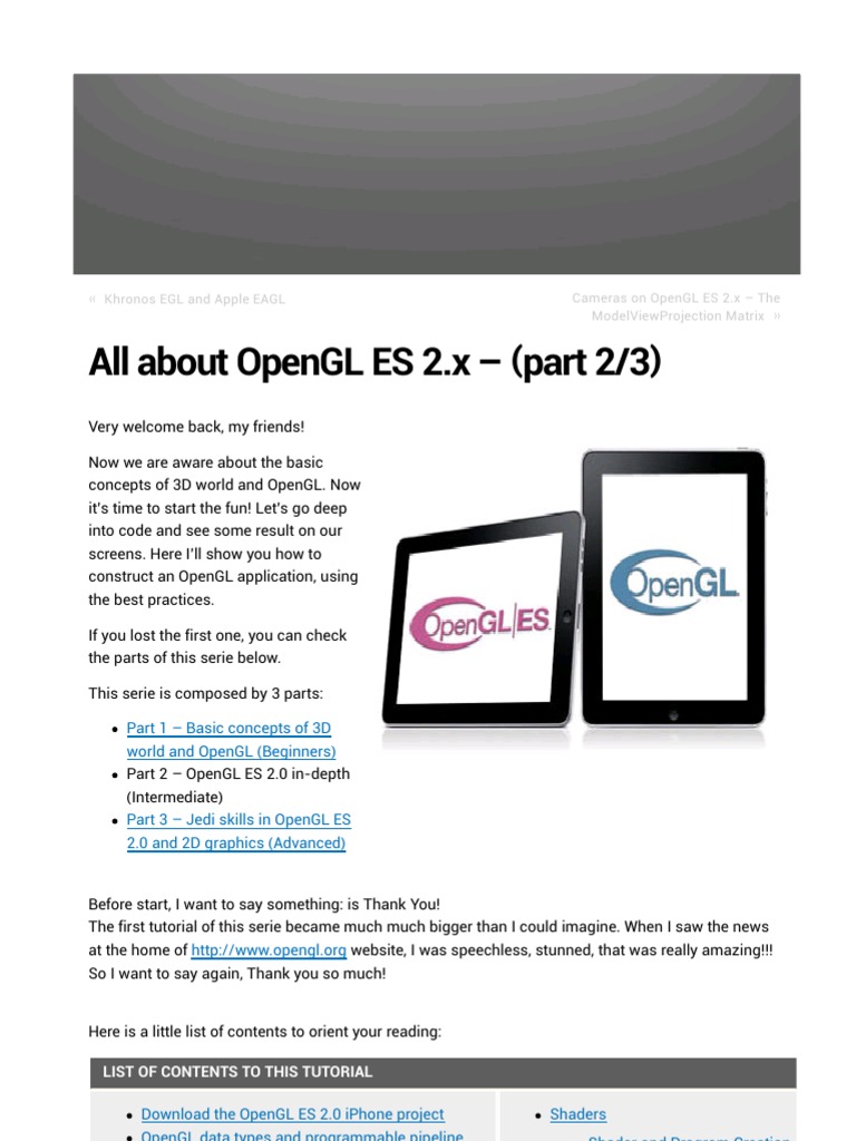 All About OpenGL ES 2.x - (Part 2 - 3) | PDF | Shader | Integer ...