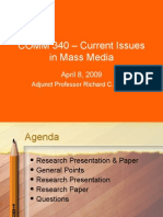 COMM 340 - Current Issues in Mass Media: April 8, 2009