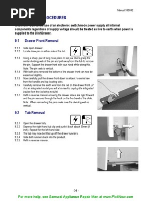 Fisher Paykel Dd603 Drawer Removal Power Electronics