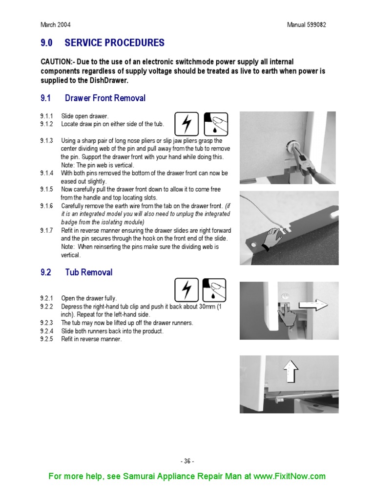 FisherPaykel DD603 Drawer Removal
