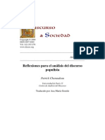 Reflexiones para el análisis del discurso populista Patrick Charaudeau