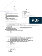 Evaluación de bioquímica. sistema linfatico