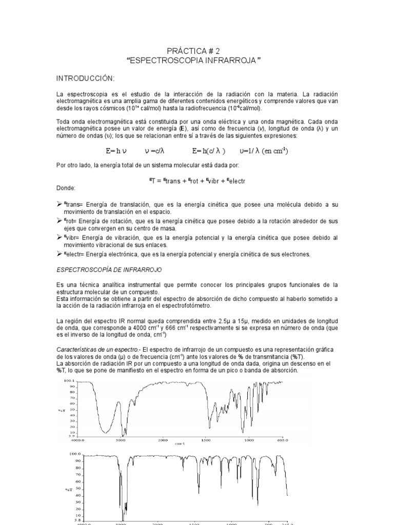 2.- ESPECTROSCOPIA INFRARROJA | Espectroscopia infrarroja ...