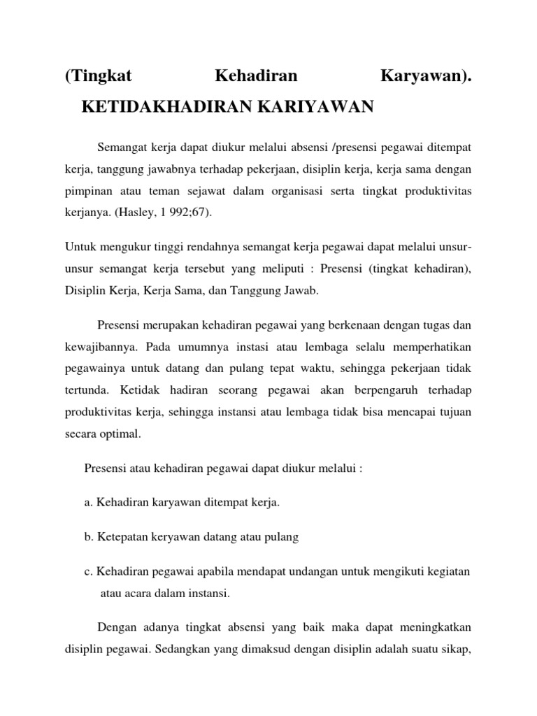 Contoh Tata Tertib Disiplin Pegawai Ditempat Kerja ...