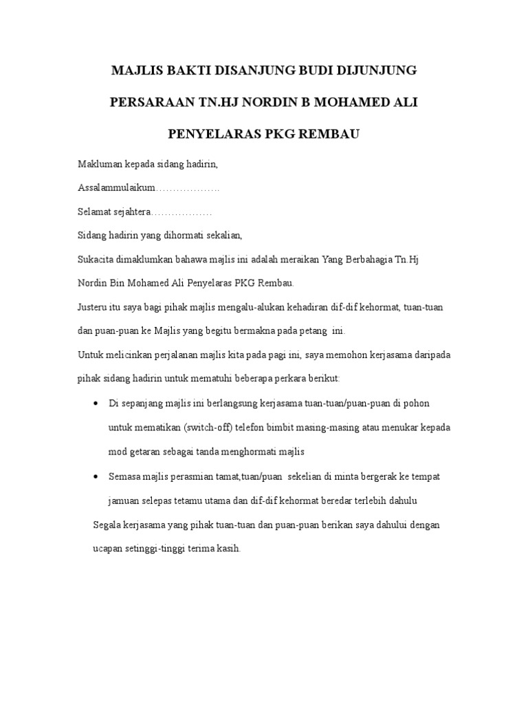 Teks Majlis Persaraan Pdf