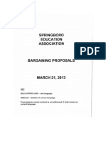 Springboro Education Association Bargaining Proposals 2013
