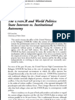 Loescher (2001) the UNHCR and World Politics- State Interests vs. Institutional Autonomy- IMR IMR