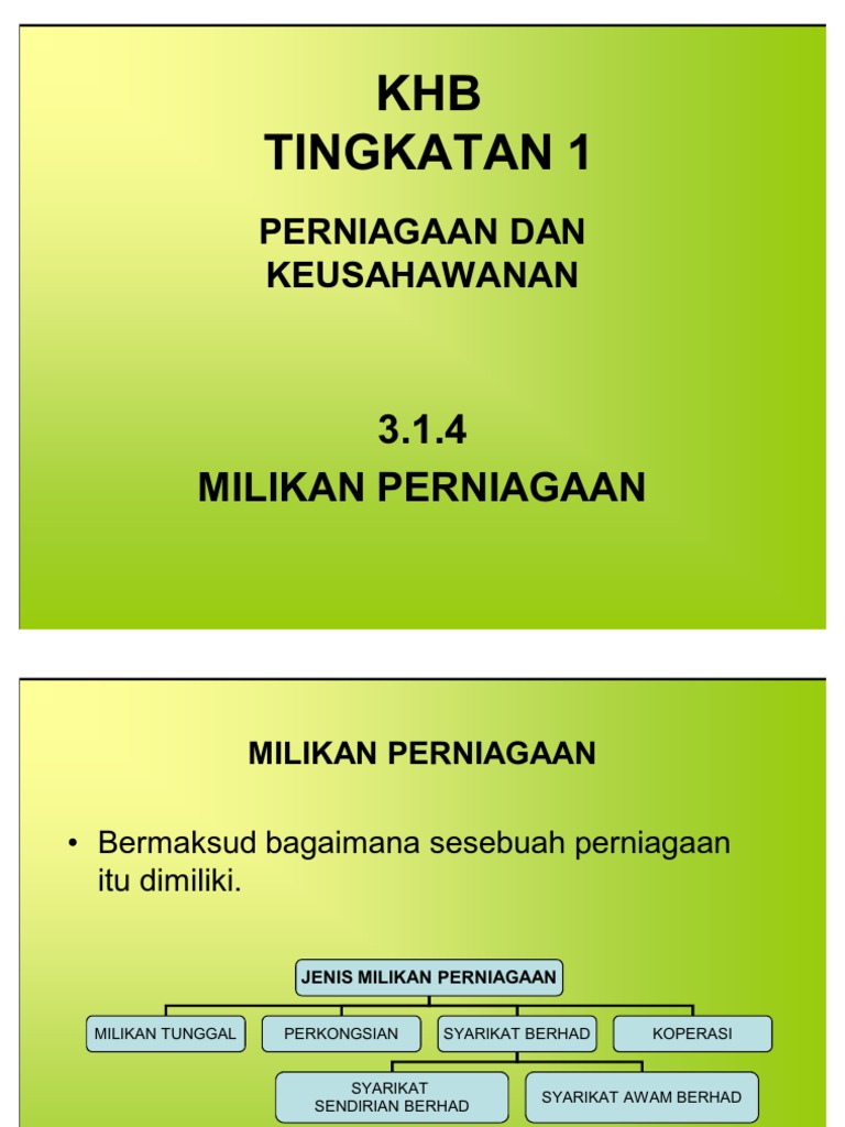 Milikan Perniagaan