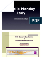 2005-05-02 RSS content syndication. Location based services - Giovanni Guardalben - HiT Internet Technologies