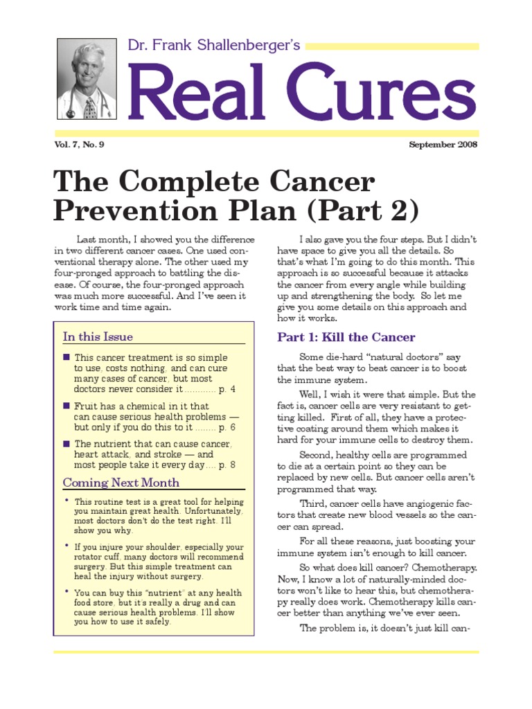 The Complete Cancer Prevention Plan (Part 2) : Dr. Frank Shallenberger ...