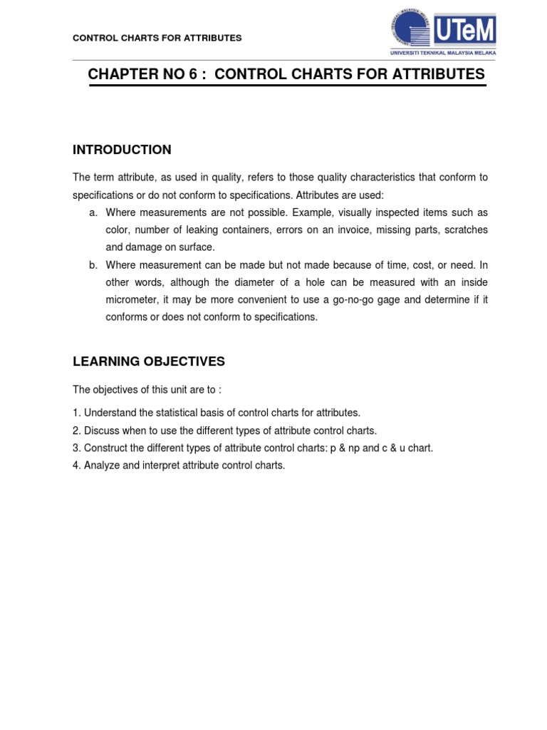 Control Charts for Quality Attributes | PDF | Subroutine | Evaluation