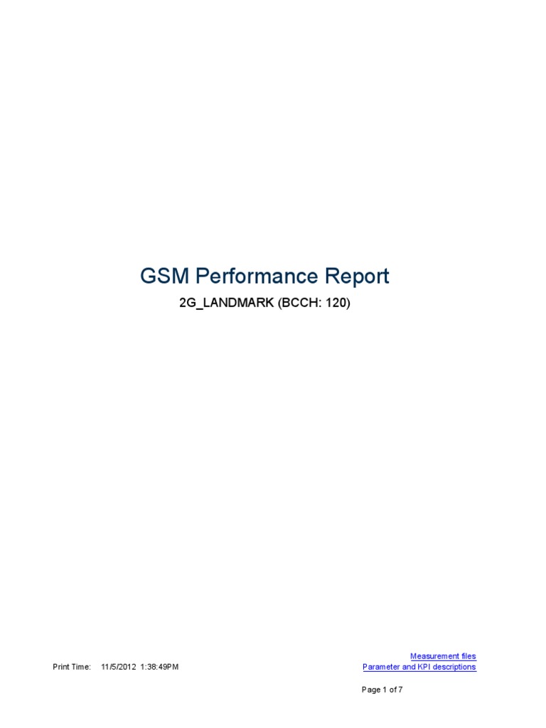 GSM Performance Report | PDF | Radio Technology | Science