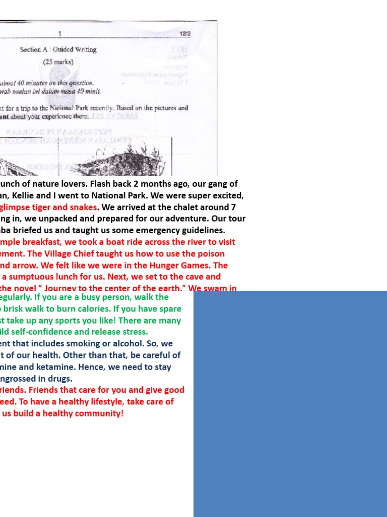 English Form 3 composition