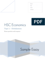 HSC Economics: Sample Essay