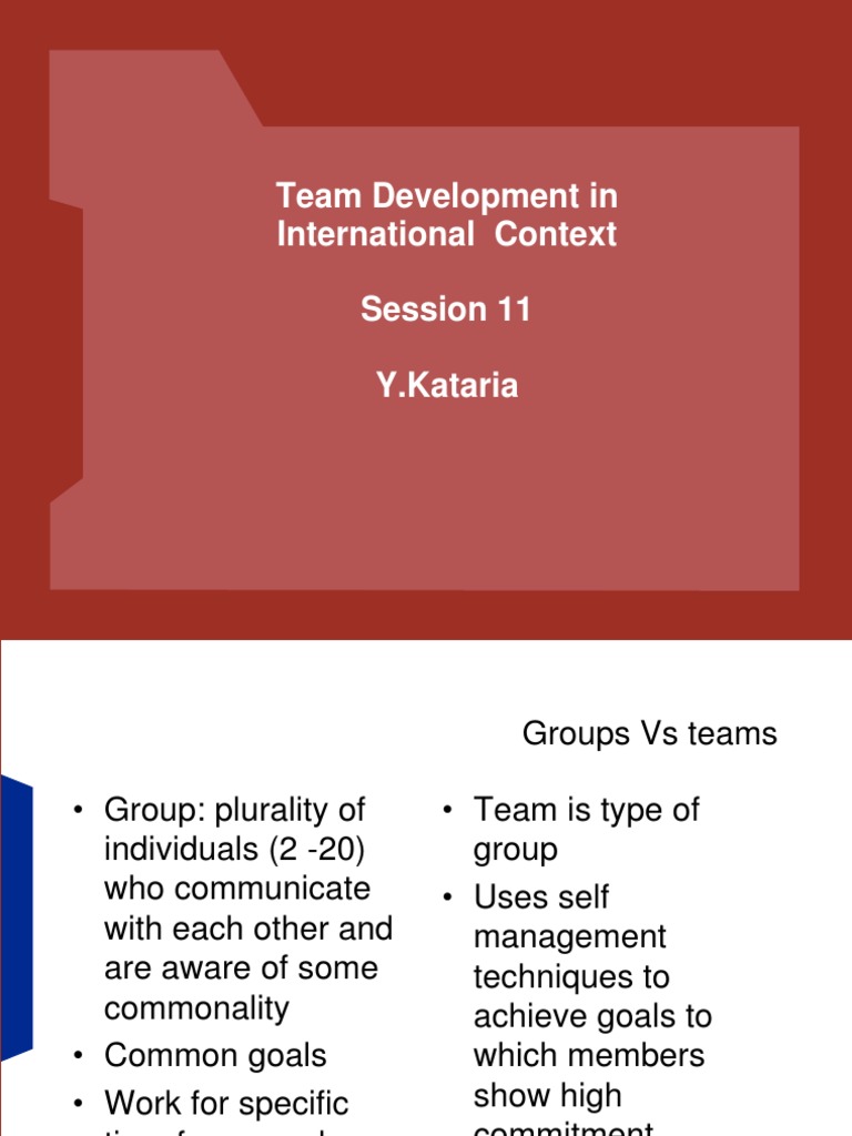Team Development in International Context | PDF | Team Building | Goal