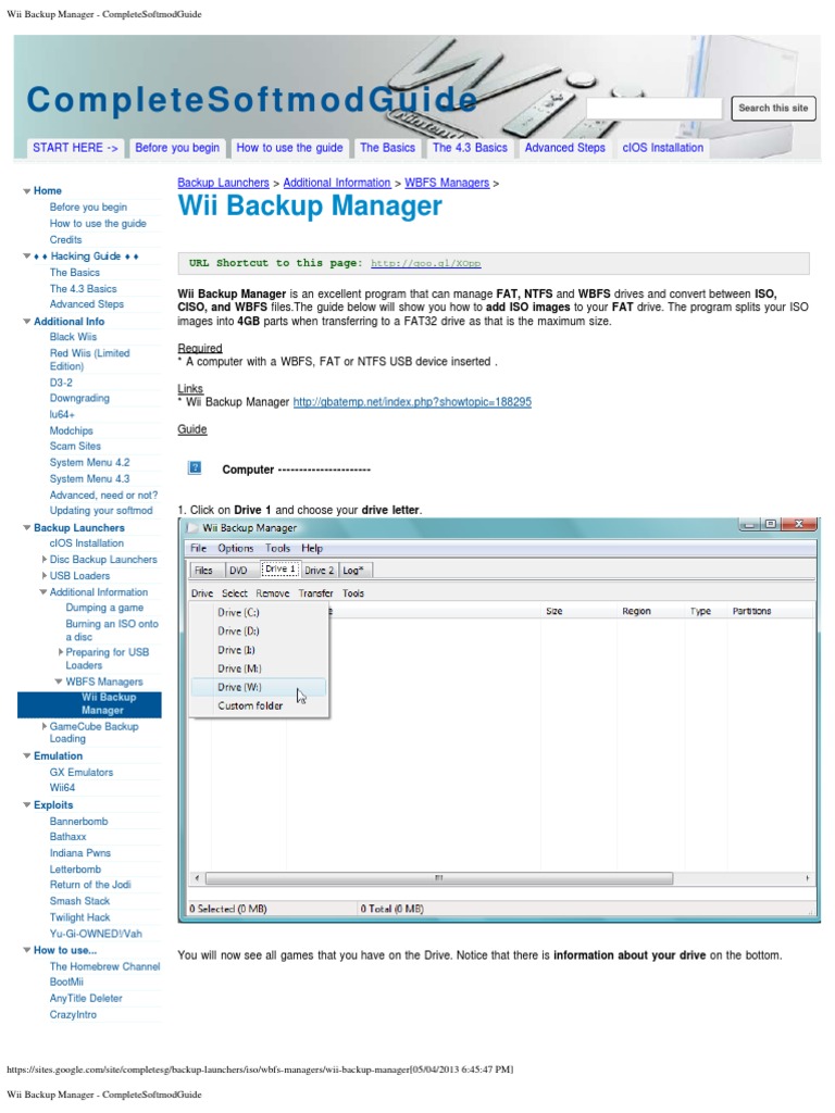 Wii Backup Manager CompleteSoftmodGuide PDF Digital Technology Computer Data