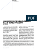 Strategically Desirable Brand Name Characteristics