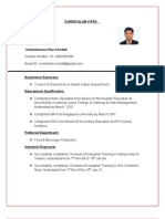 Curriculum Vitae: 3 Years of Experience South Indian Department