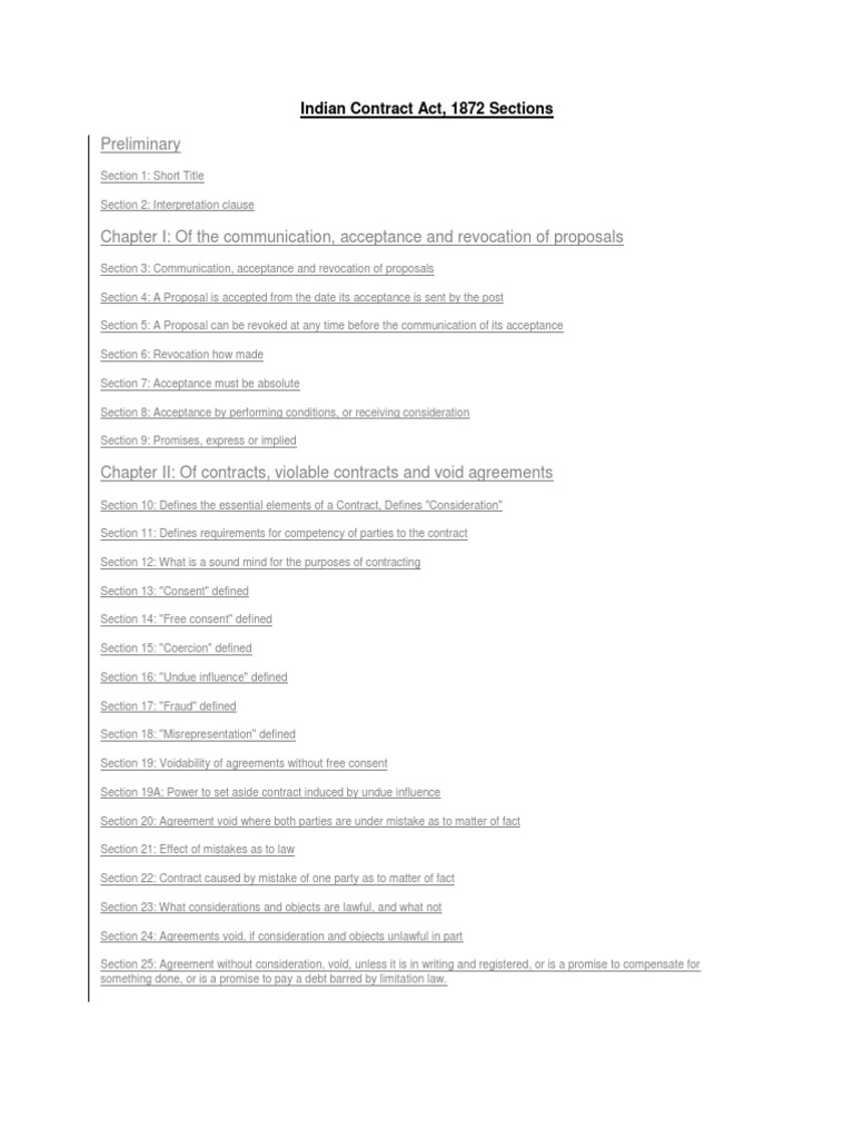 Overview of Indian Contract Act Sections | PDF | Guarantee | Law Of Agency