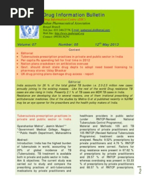 Drug Information Bulletin 05 07
