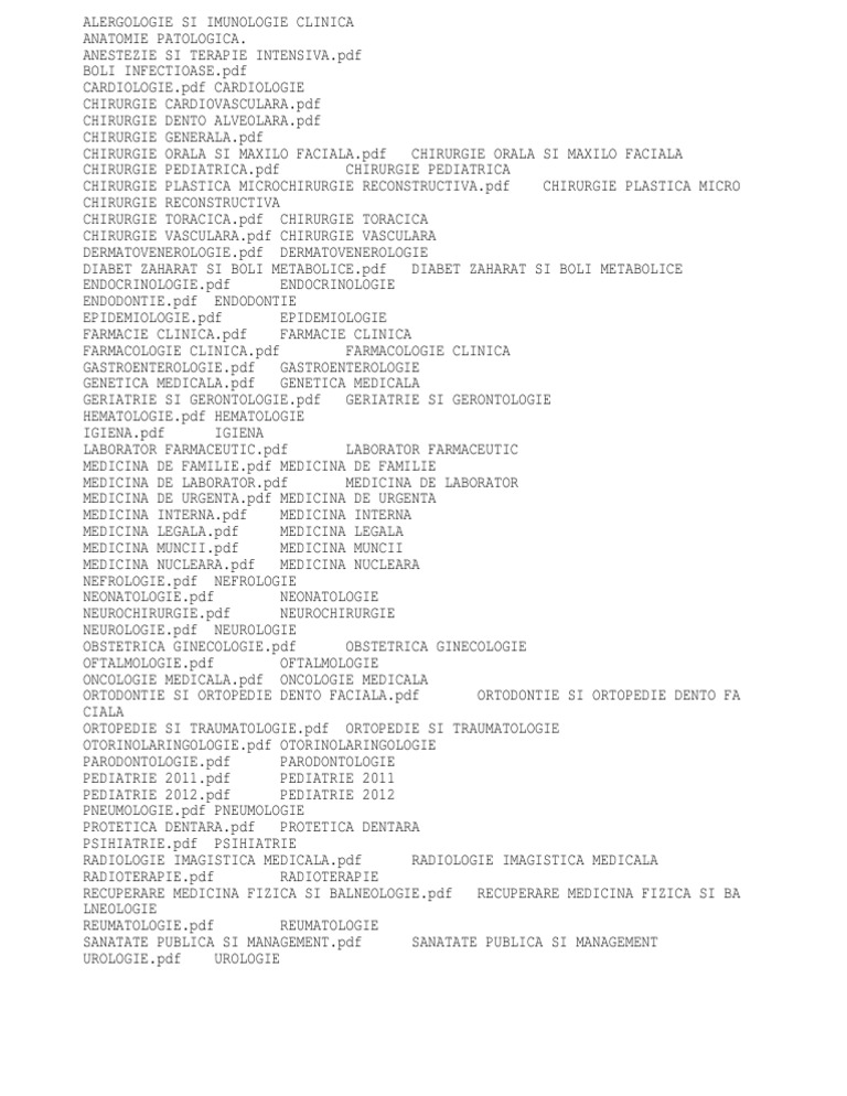 Lista Rezidentiat | PDF
