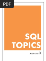 SQL Topics: by Naresh Kumar B. N