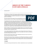 A Comparison of The Various Parts of Farm Animals