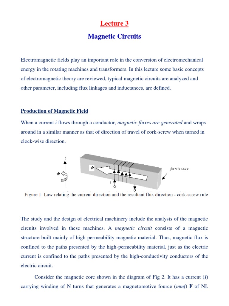 Lecture 3 Magnetic Circuits | PDF