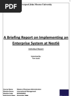 Download A Briefing Report on Implementing an Enterprise System at Nestl by Tom Jacob SN14184907 doc pdf