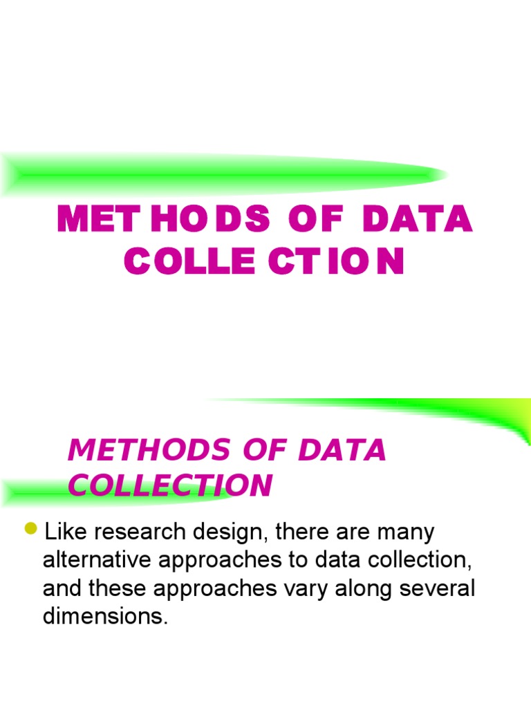 Methods of Data Collection | PDF | Self Report Study | Questionnaire